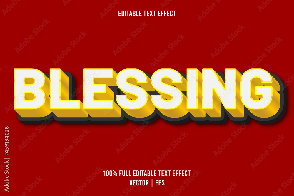 Blessing editable text effect luxury style gold color