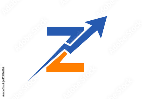 Finance logo with Z letter concept. Marketing And Financial Business Logo. Z Financial Logo Template with Marketing Growth Arrow