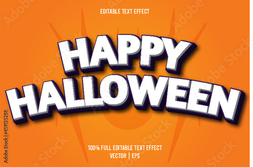 Happy halloween editable text effect comic style white and purple color