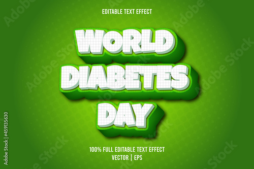 World diabetes day editable text effect comic style