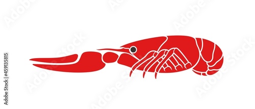 Crayfish logo. Isolated crayfish on white background