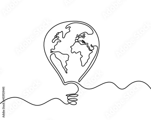 Abstract air balloon as line drawing on white background. Vector