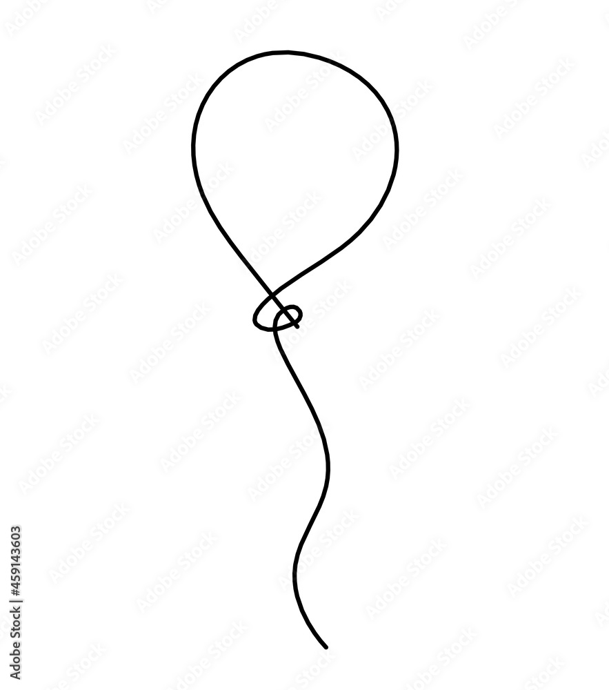 Abstract air balloon as line drawing on white background Abstract air balloon as line drawing on white background