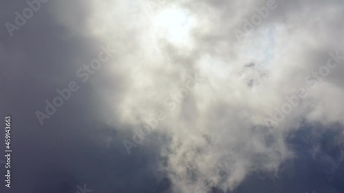 Flying in the clouds is high in the mountains of Turkey photo