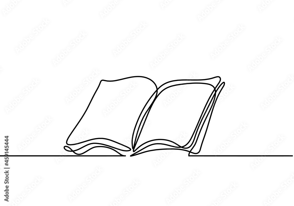 Abstract open book as line drawing on white background. Vector Abstract open book as line drawing on white background. Vector