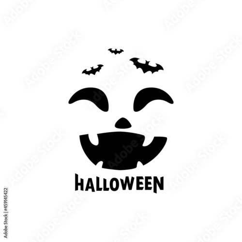 Halloween pumpkin face design vector on white background
