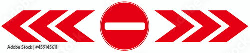  NO ENTRY ROAD SIGN WITH RED ARROWS 