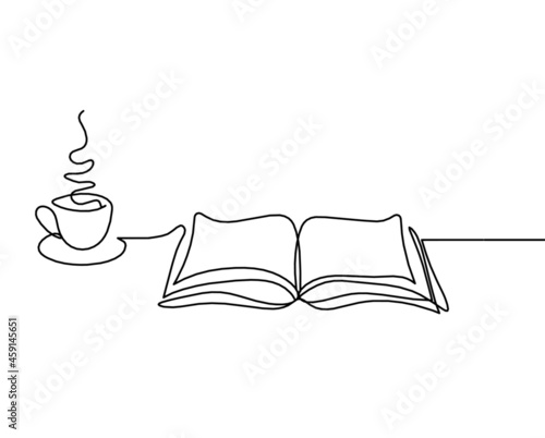 Abstract open book as line drawing on white background. Vector