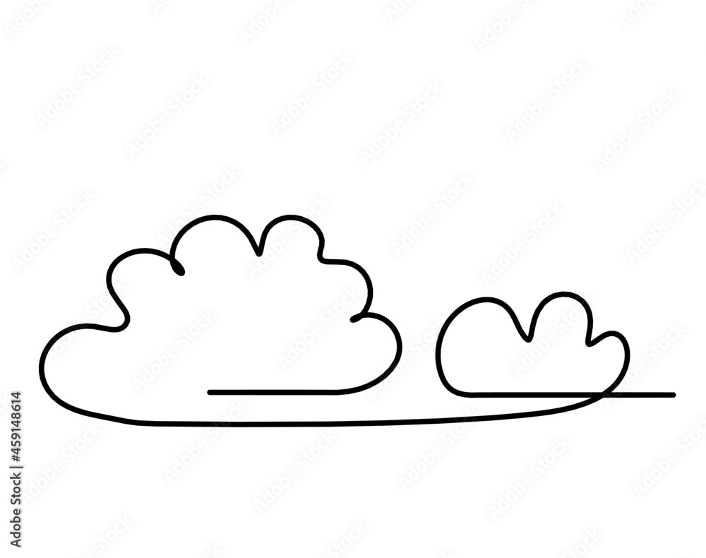 Abstract clouds as line drawing on white as background. Vector Abstract clouds as line drawing on white as background. Vector