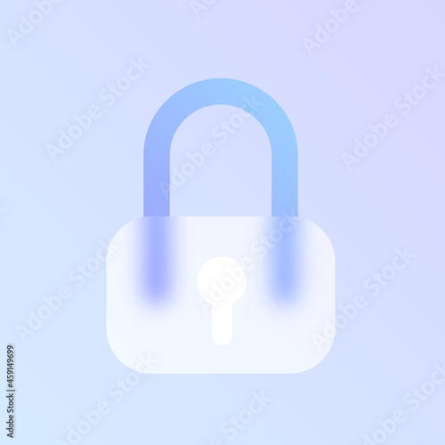 lock glass morphism trendy style icon. closed lock color vector icon with blur, transparent glass and purple gradient. for web and ui design, mobile apps and promo business polygraphy