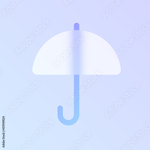 umbrella glass morphism trendy style icon. umbrella color vector icon with blur, transparent glass and purple gradient. for web and ui design, mobile apps and promo business polygraphy