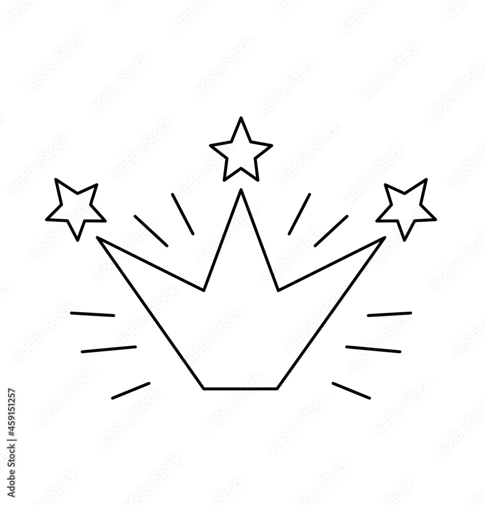 Abstract crown as line drawing on white background. Vector Abstract crown as line drawing on white background. Vector
