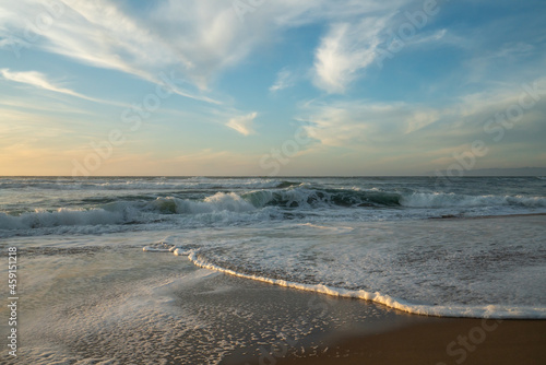 Wallpaper Mural Pacific ocean and cloudy sky on background. Seascape, sunset over the sea Torontodigital.ca