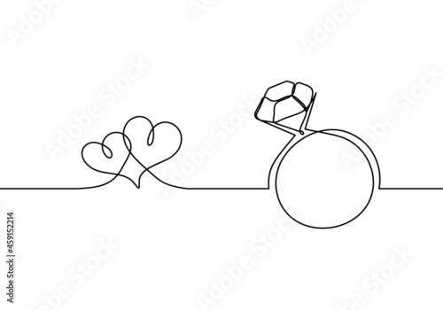 Abstract crystal as continuous lines drawing on white background. Vector