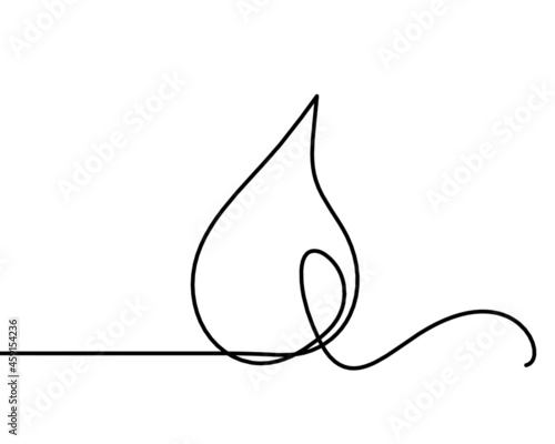 Abstract drop as line drawing on white background. Vector