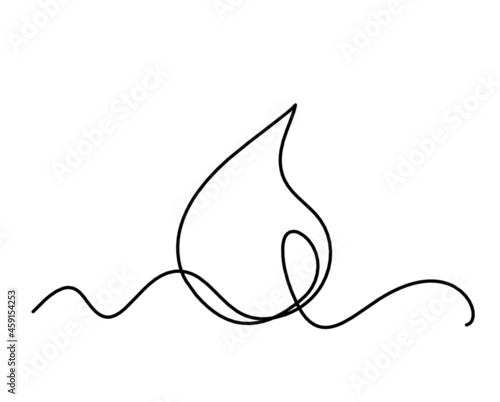 Abstract drop as line drawing on white background. Vector