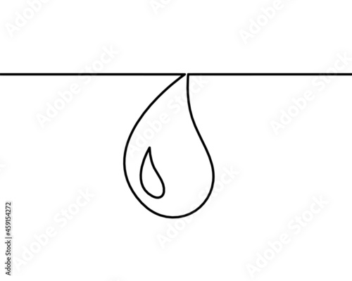Abstract drop as line drawing on white background. Vector