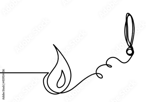 Abstract drop as line drawing on white background. Vector