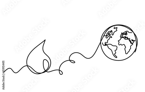 Abstract drop as line drawing on white background. Vector