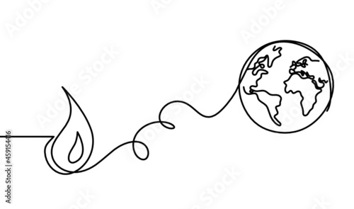 Abstract drop as line drawing on white background. Vector