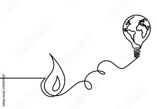 Abstract drop as line drawing on white background. Vector