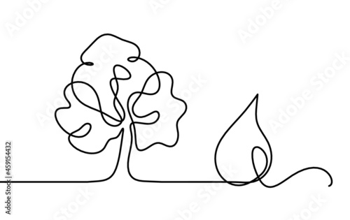 Abstract drop as line drawing on white background. Vector