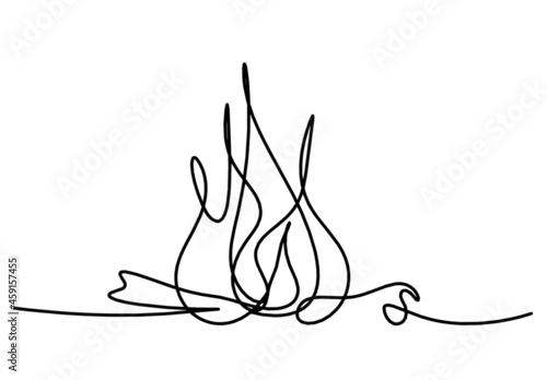 Abstract fire as line drawing on white background. Vector