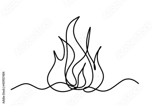 Abstract fire as line drawing on white background. Vector