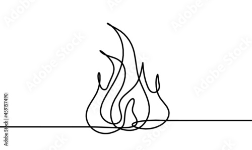 Abstract fire as line drawing on white background. Vector