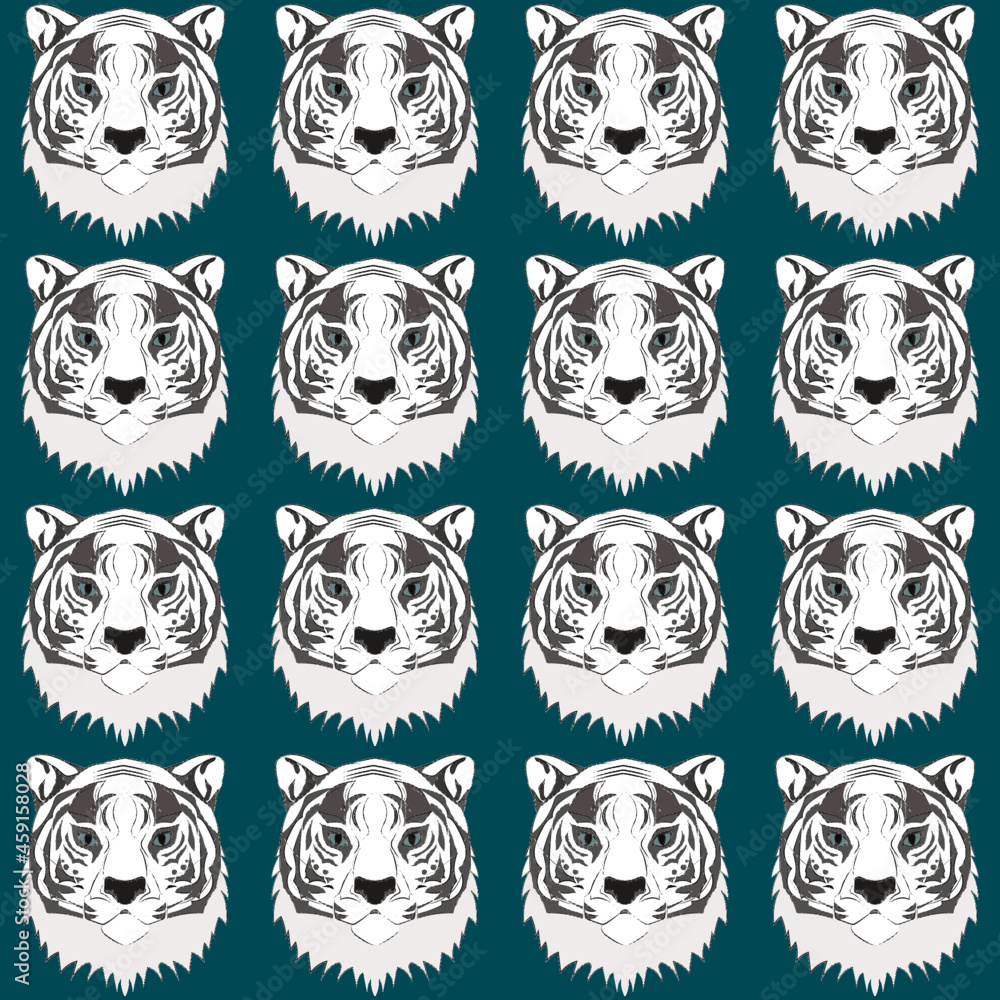 Fototapeta premium happy new year 2022 year of the tiger. luxury seamless pattern