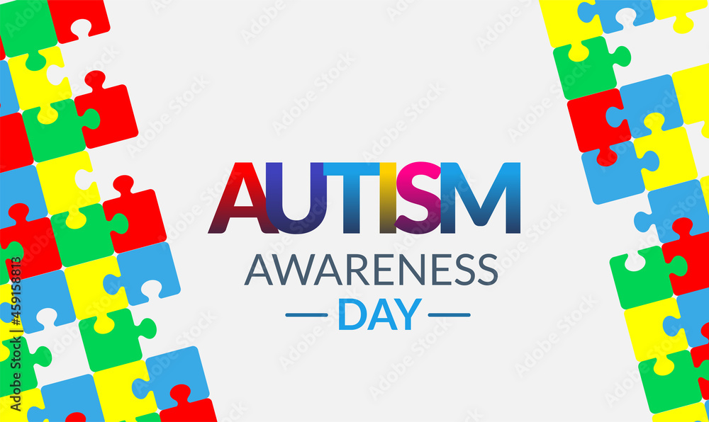 Autism awareness day. Jigsaw puzzle pattern