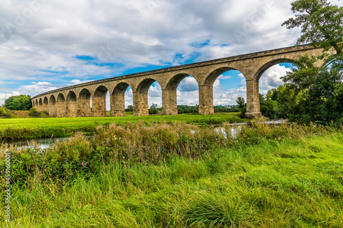 A view towards the Arthington Viaduct in Yorkshire, UK in summertime photo