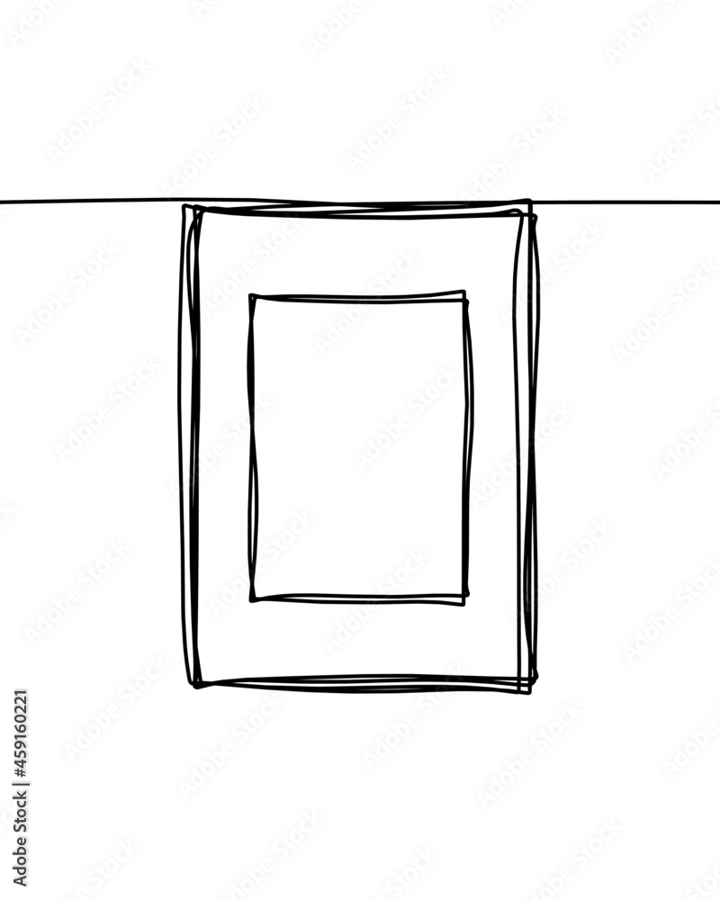 Abstract frame for picture as line drawing on white as background. Vector Abstract frame for picture as line drawing on white as background. Vector
