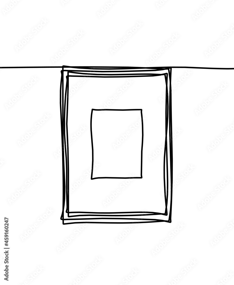 Abstract frame for picture as line drawing on white as background. Vector Abstract frame for picture as line drawing on white as background. Vector