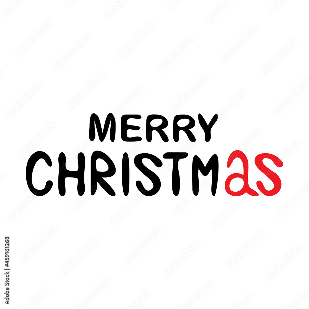 Merry Christmas typography design. Vector calligraphy art.