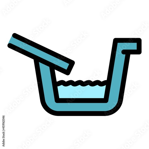 Iron gutter icon. Outline iron gutter vector icon color flat isolated