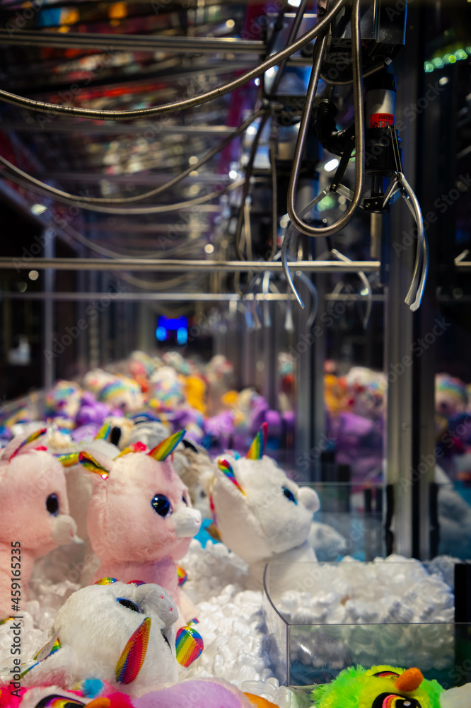 Claw machine Toy Arcade game filled with unicorns childrens toys