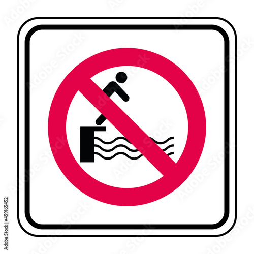 Logo interdiction de plonger. photo