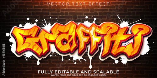 Graffiti text effect, editable spray and street text style.