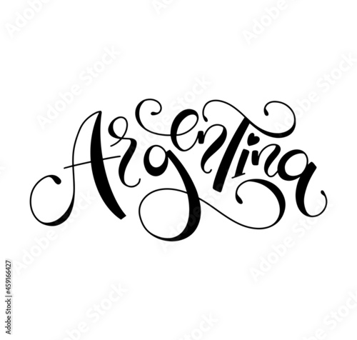 Argentina black vector illustration with lettering isolated on white background