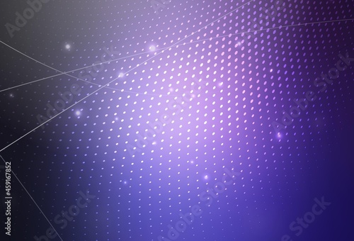 Dark Purple vector Blurred bubbles on abstract background with colorful gradient.