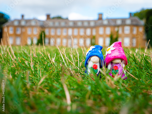 Gnome Couples in the Grass in the Garden