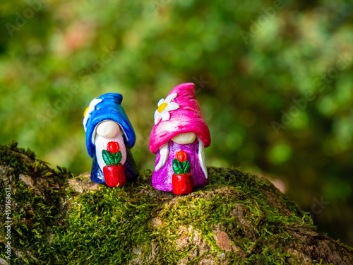 Gnome Couples in the Tree in the Garden