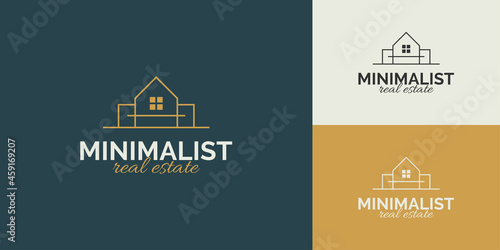 Minimalist Real Estate Logo Design with Linear Style