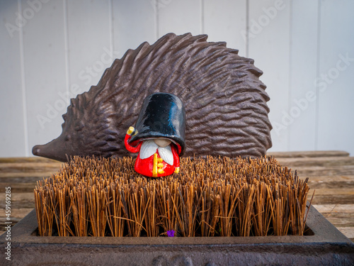 Wallpaper Mural Beefeater British Royal Guard in front of a hedgehog for cleaning shoes Torontodigital.ca