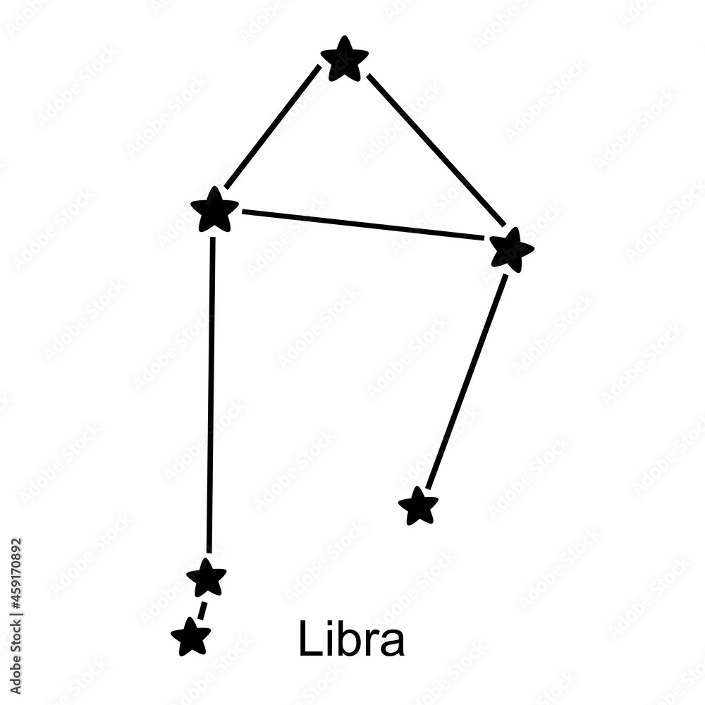 Constellation of zodiac sign Libra on white background, vector illustration Constellation of zodiac sign Libra on white background, vector illustration