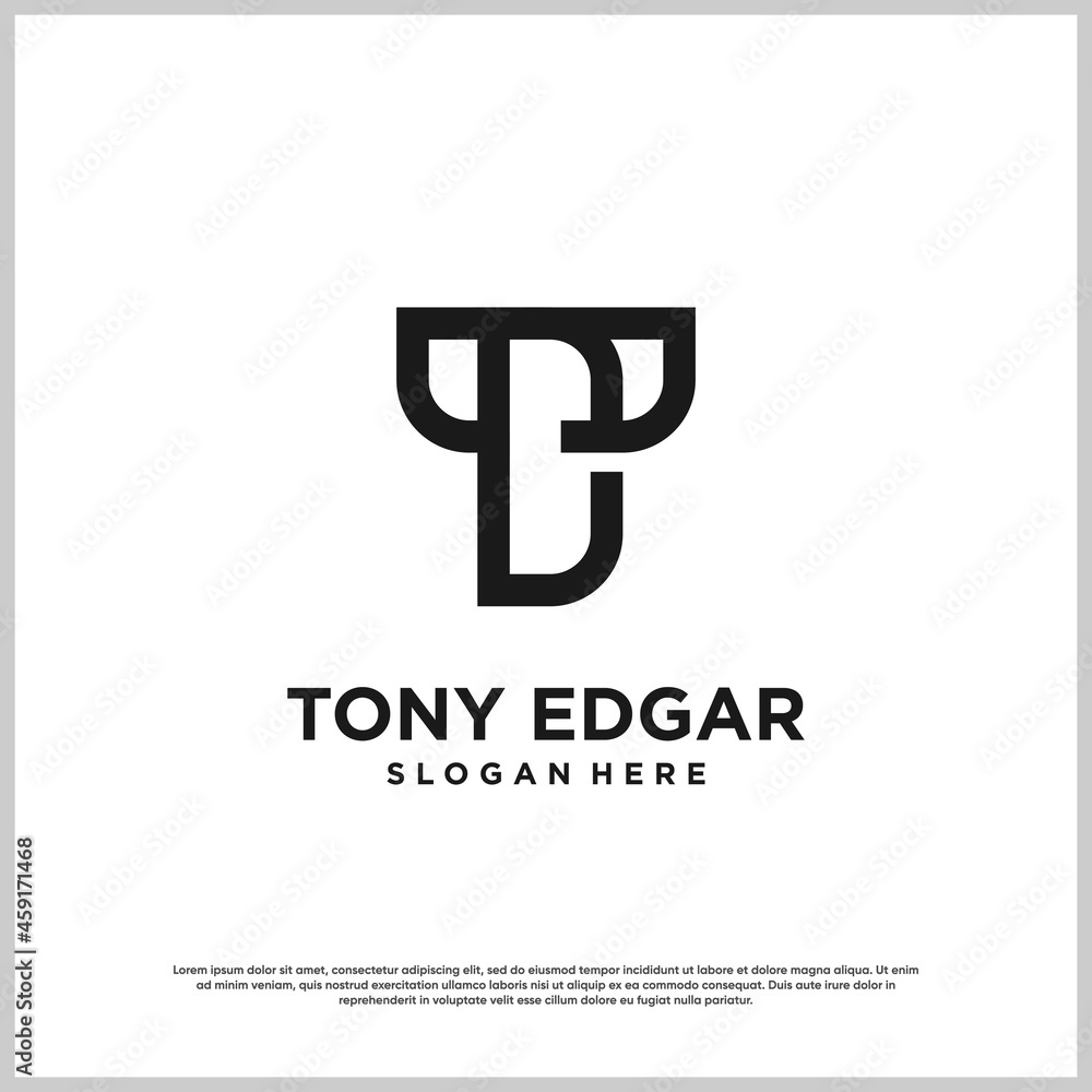 Letter logo with initial TE with unique style Premium Vector Letter logo with initial TE with unique style Premium Vector