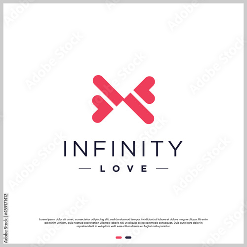 Love logo abstract with infinity concept Premium Vector