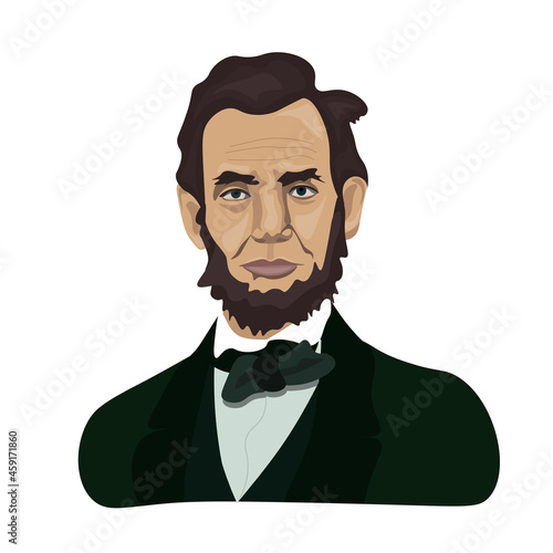 Abraham Lincoln, American politician, vector portrait