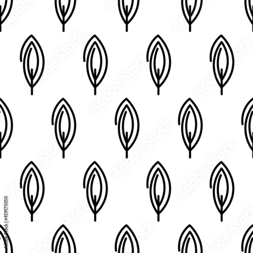 Fototapeta Naklejka Na Ścianę i Meble -  Black and white seamless pattern with tree icon. Vector trees symbol sign. Plants, landscape design for print, card, postcard, fabric, textile. Business idea concept